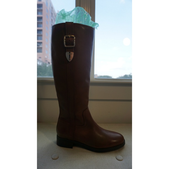 NWT Coach Brown Easton Riding Boots Size 6.5 - Picture 1 of 3